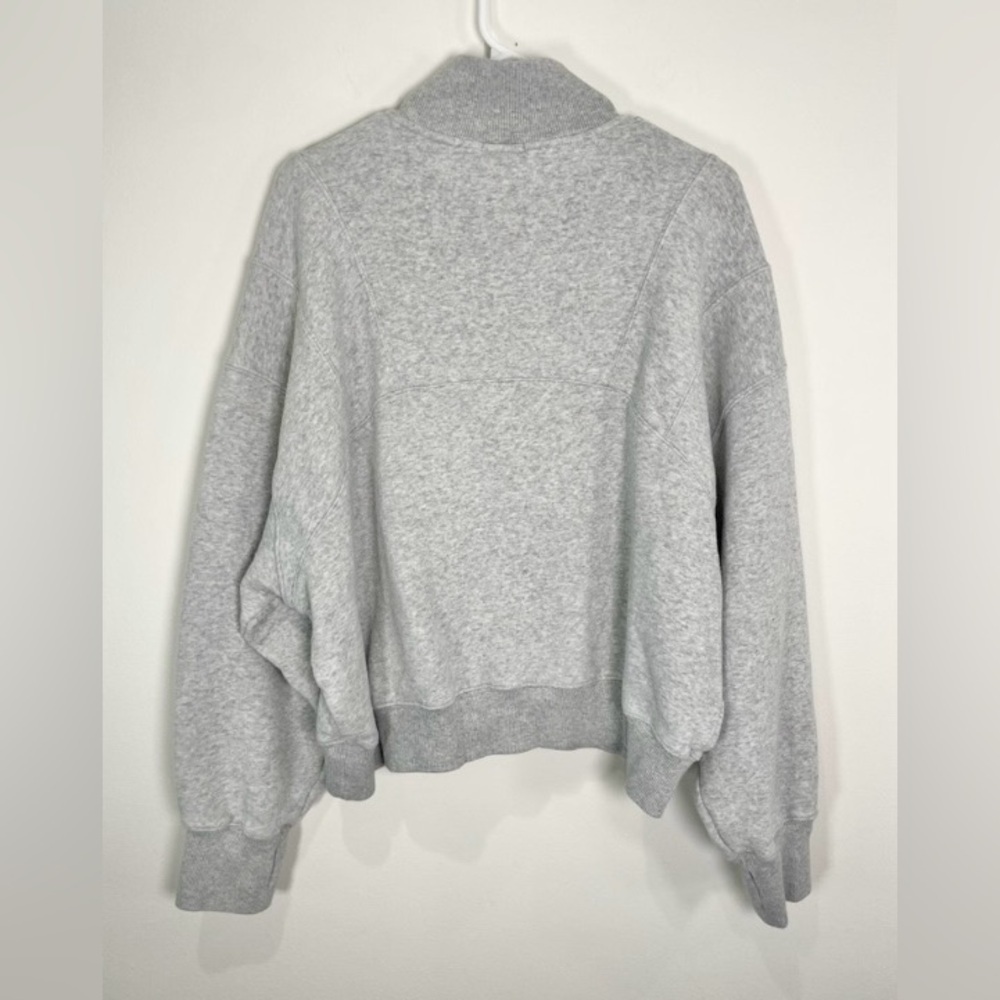 Aerie 1/4 zip Pullover Sweatshirt L Gray Scuba Style Offline - Picture 7 of 7